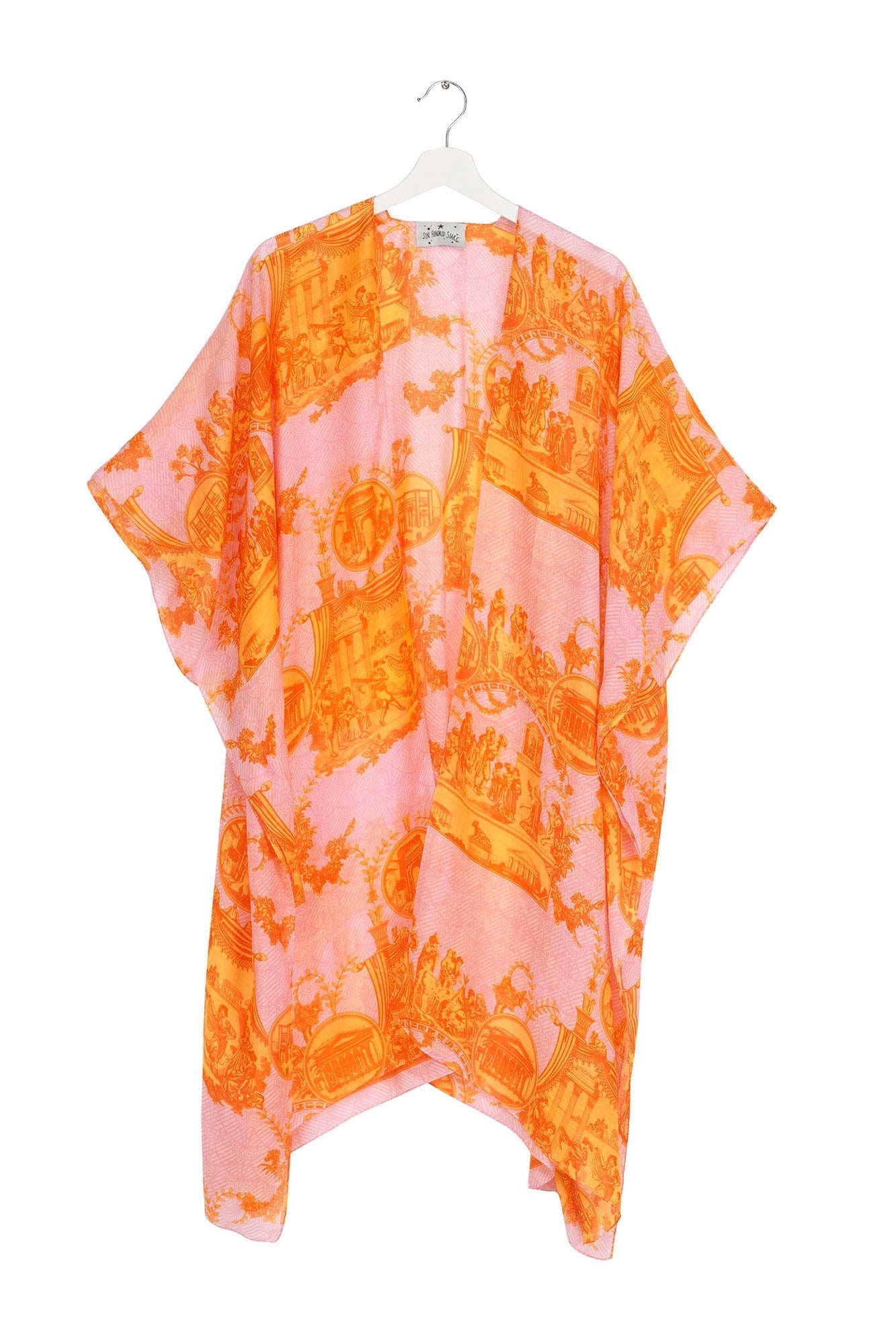 One Hundred Stars Roman Column Throwover Orange Front View | Dotique