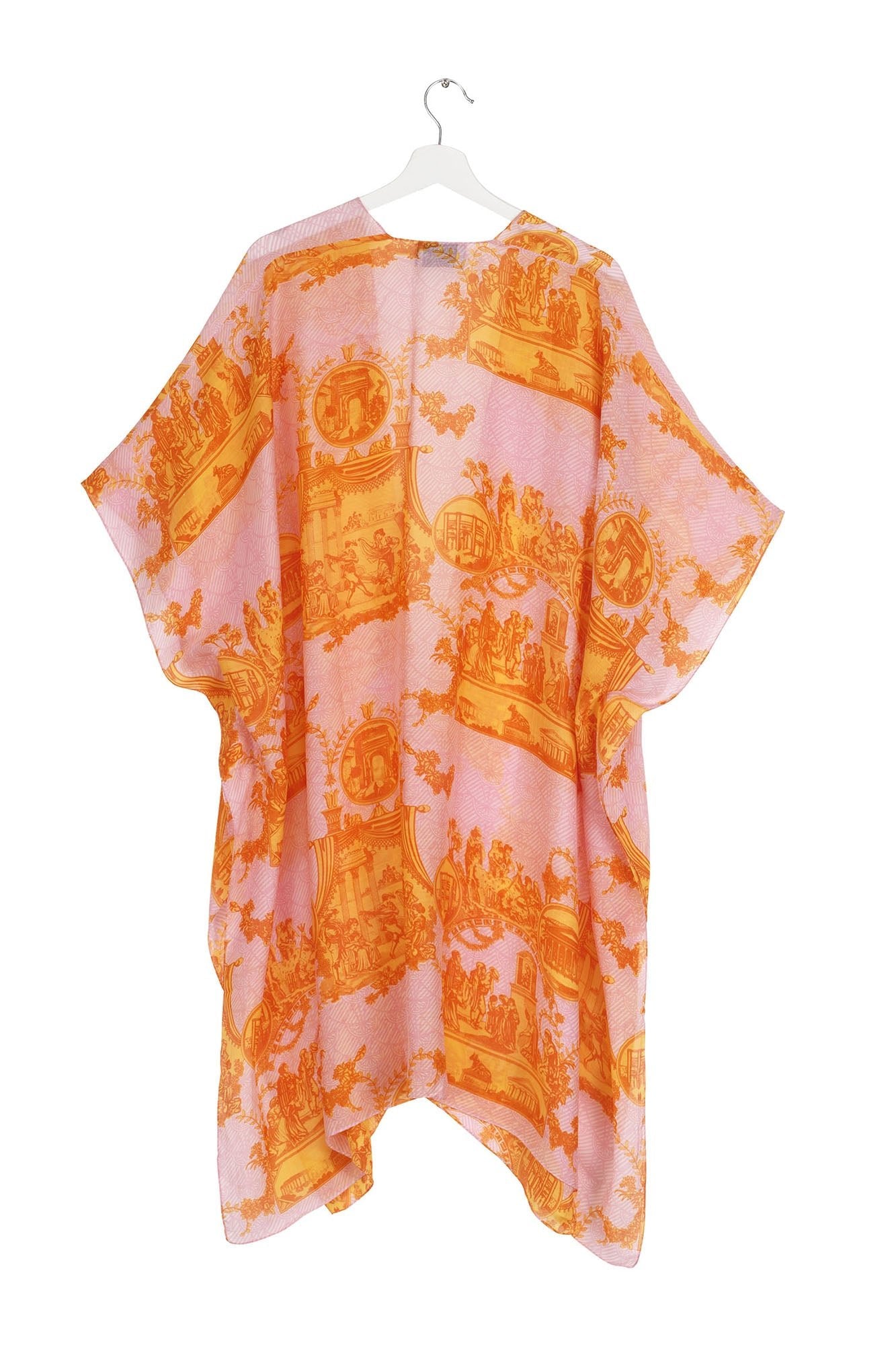 One Hundred Stars Roman Column Throwover Orange Back View | Dotique