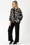 One Hundred Stars TOPDAMBLK Vintage Damask Black Darcy Shirt - Dotique Chesterfield