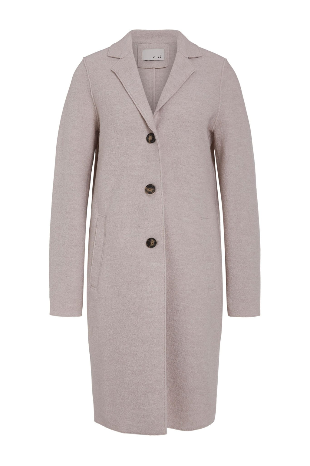 Oui 77627 Beige Coat Front | Dotique