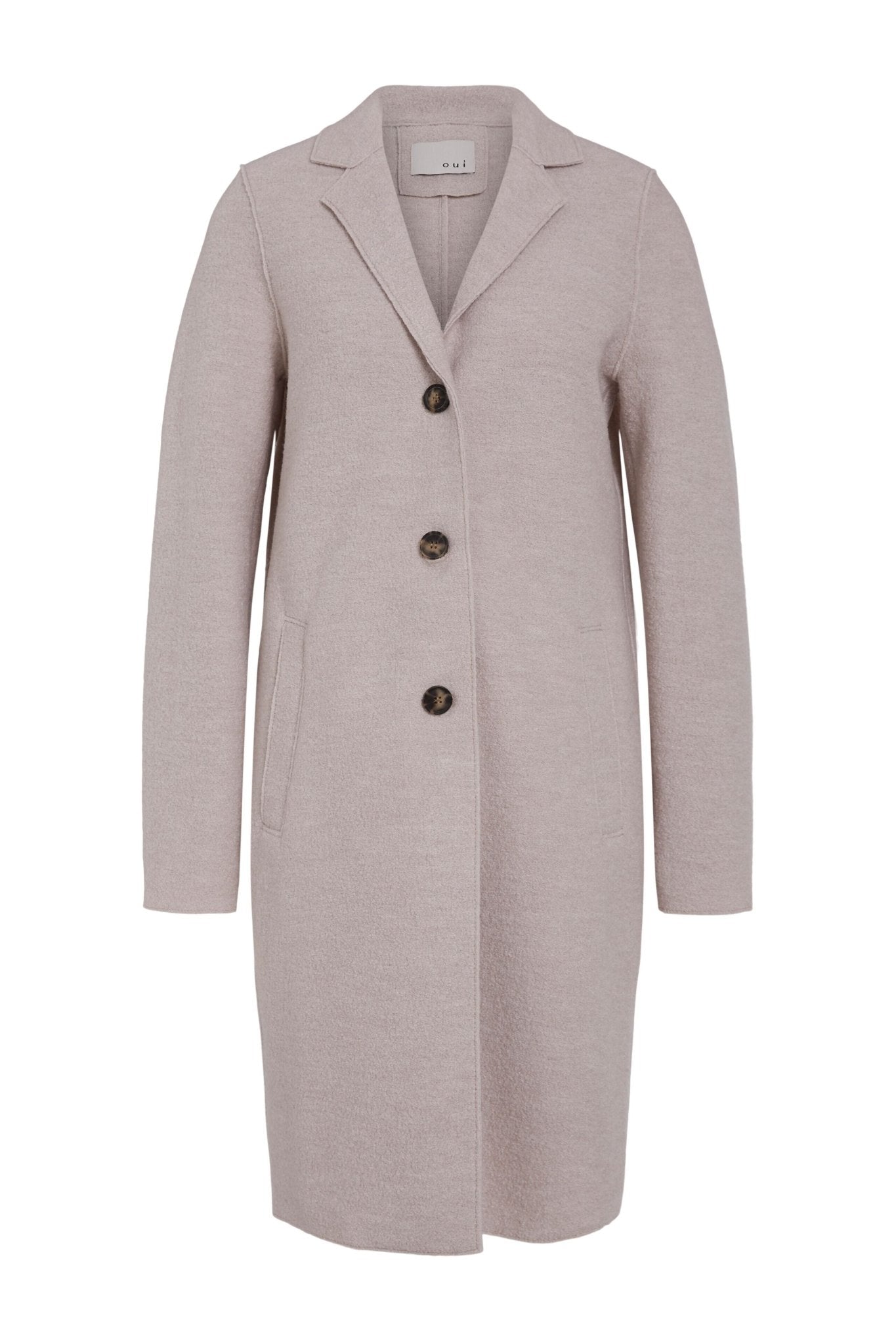 Oui 77627 Beige Coat Front | Dotique