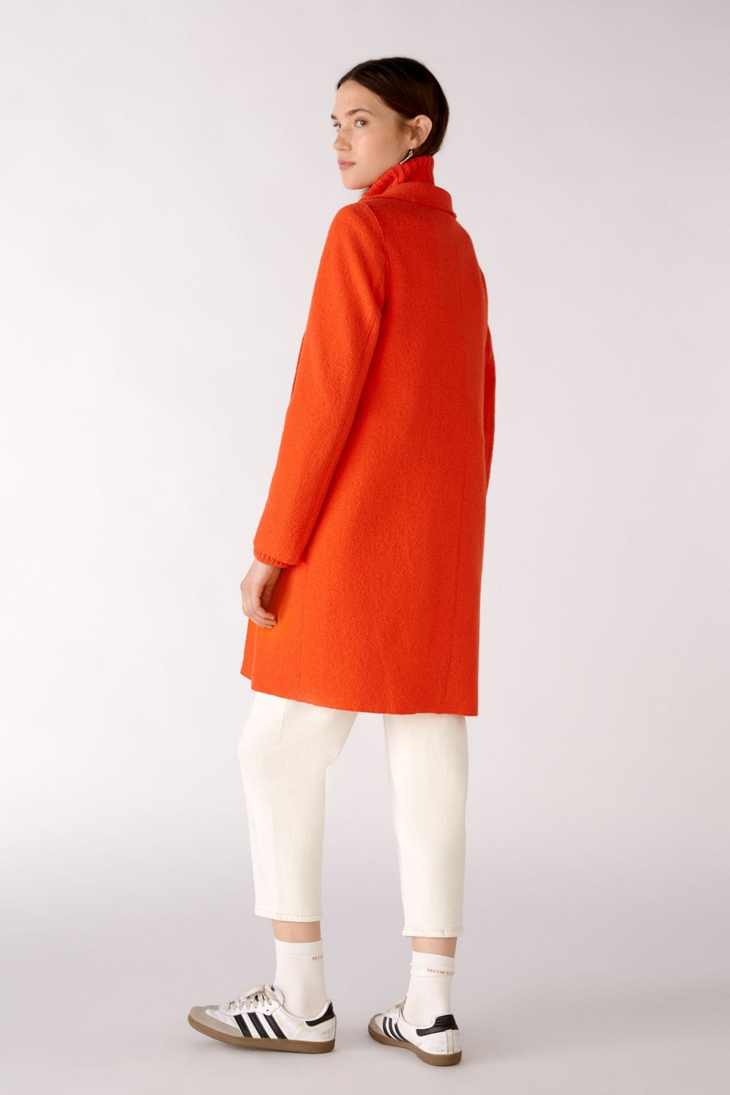 Oui 77627 Orange Coat - Dotique - Oui