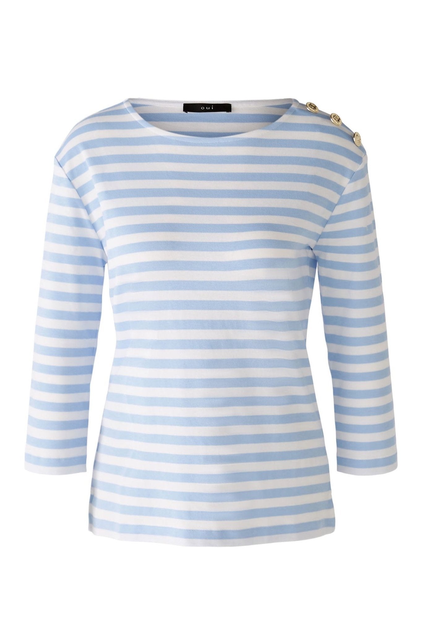 Oui 86740 Off White Flower Print T-Shirt - Dotique - Dotique