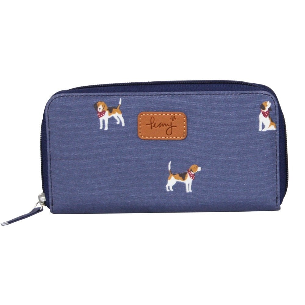 Peony Navy Beagle Purse Front | Dotique