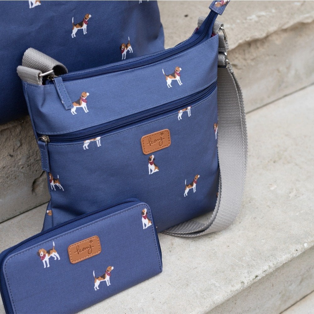 Peony Navy Beagle Purse 2 | Dotique