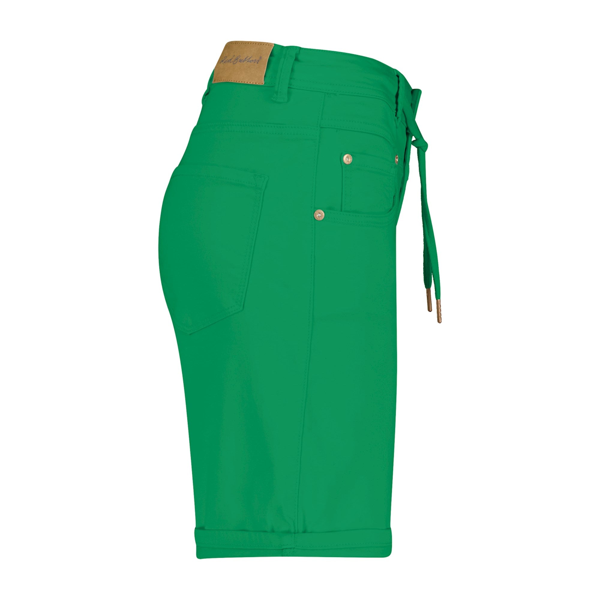 Red Button Relax Jog Shorts Dotique side green