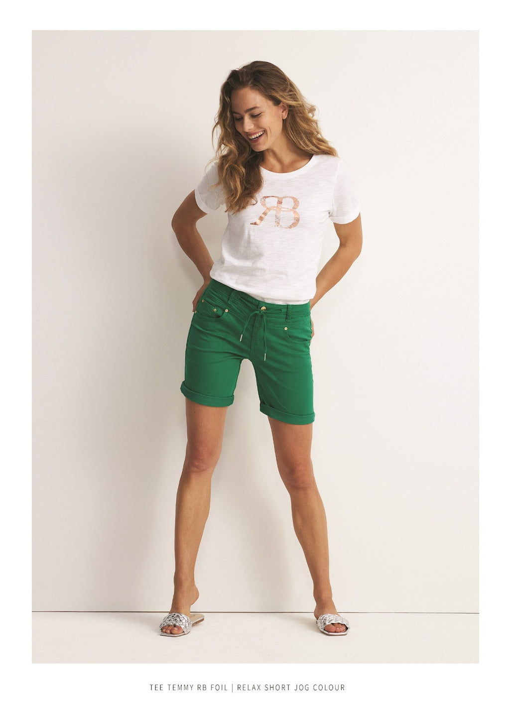 Red Button Relax Jog Shorts Dotique model