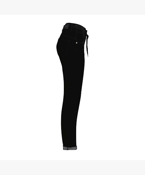 Red Button Relax Velvet Jeans - Black Dotique side