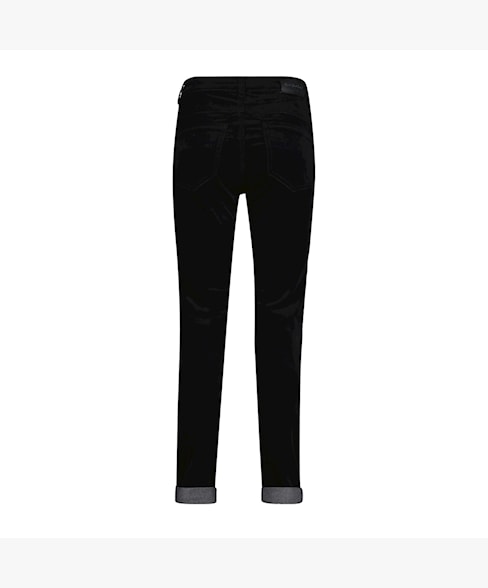 Red Button Relax Velvet Jeans - Black Dotique back