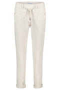 Red Button SRB4154 Tessy Pearl Beige Cropped Jogger Trousers - Dotique