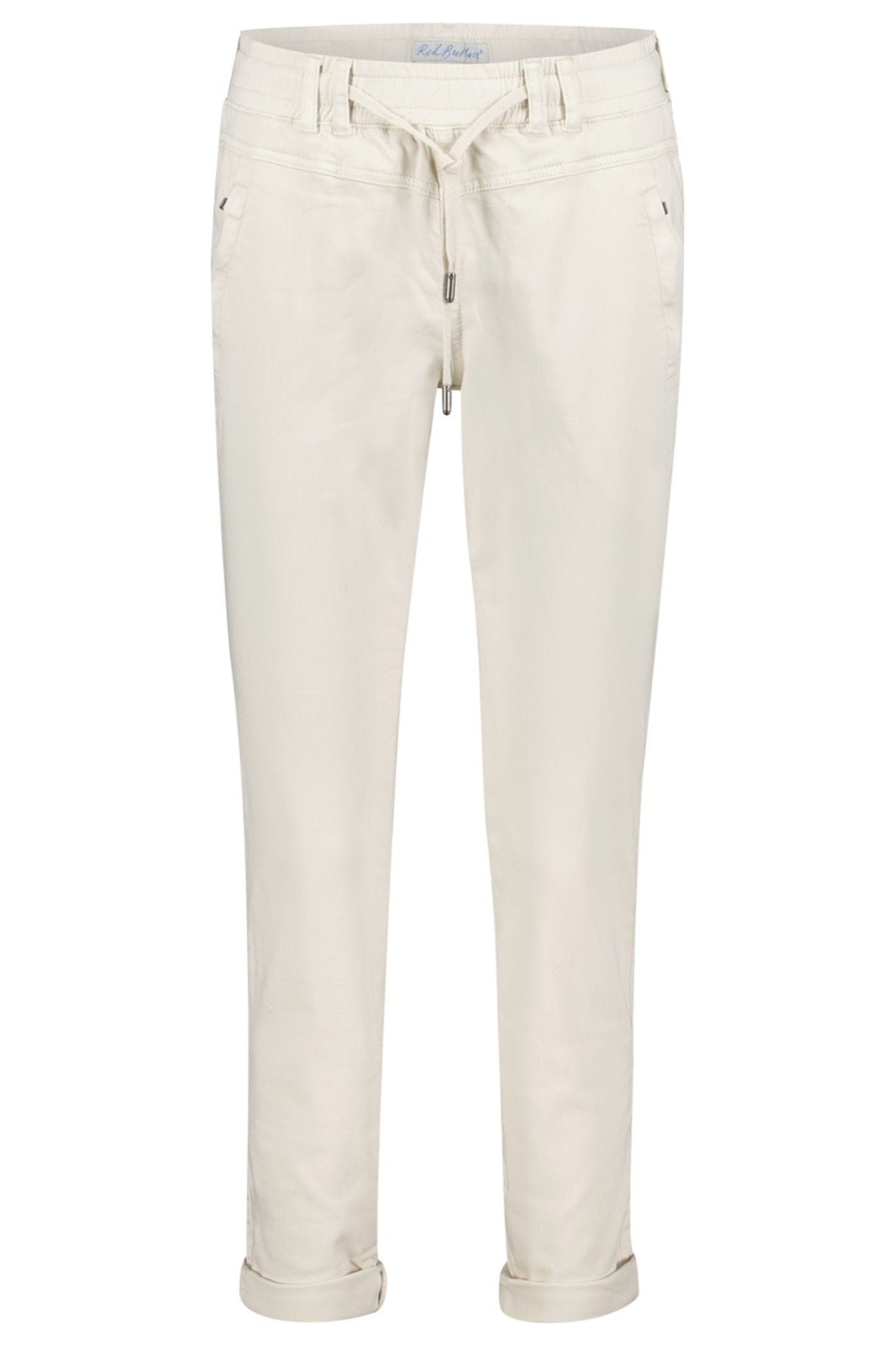 Red Button SRB4154 Tessy Pearl Beige Cropped Jogger Trousers - Dotique