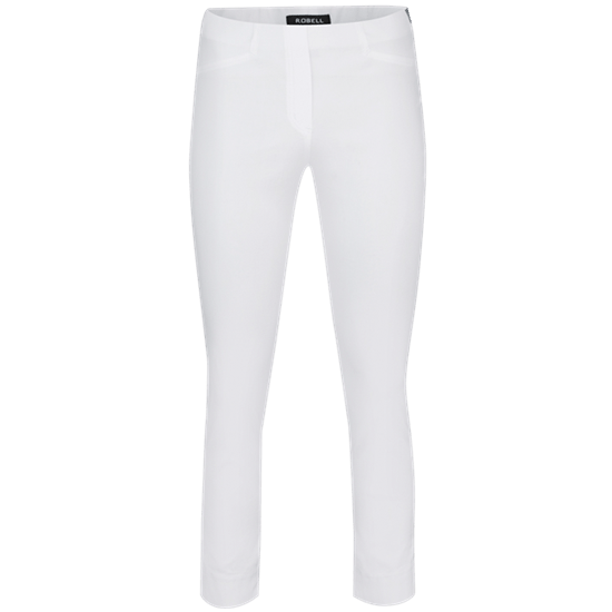 Robell 51527 Rose 09 Slim Leg Trouser-White (10) Front | Dotique