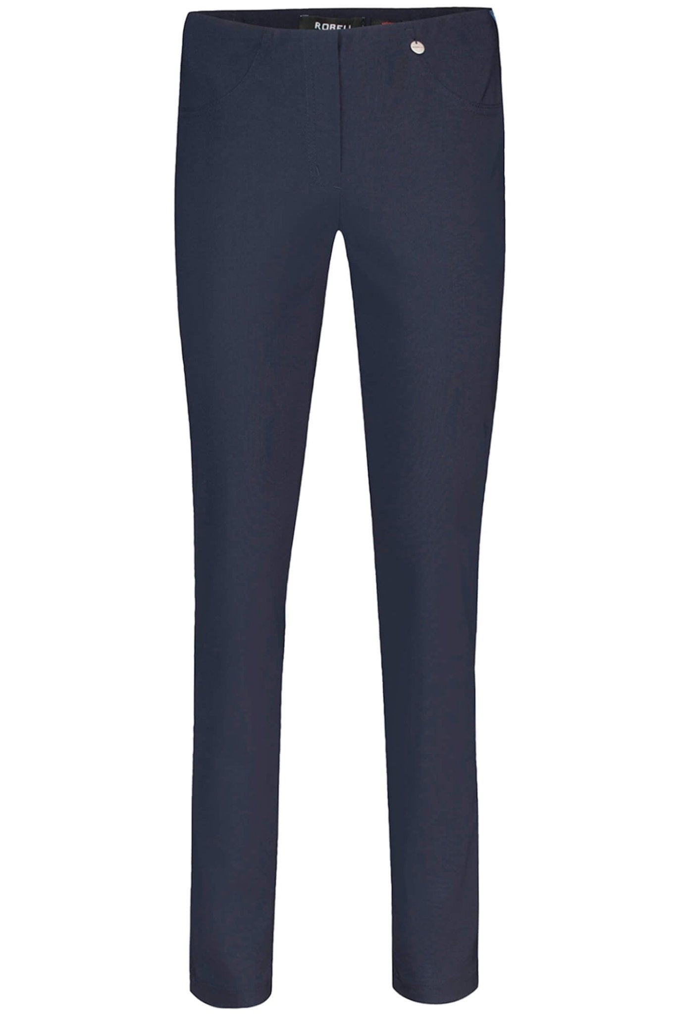 Robell 51559-5499-69 Bella K Navy Petite Trousers (Short 73cm) - Dotique