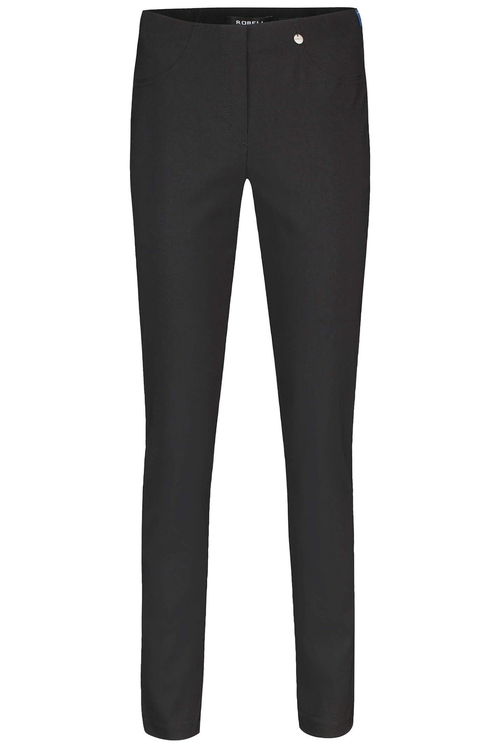 Robell 51559-5499-90 Bella Black Full Length Pull-On Trousers - Dotique