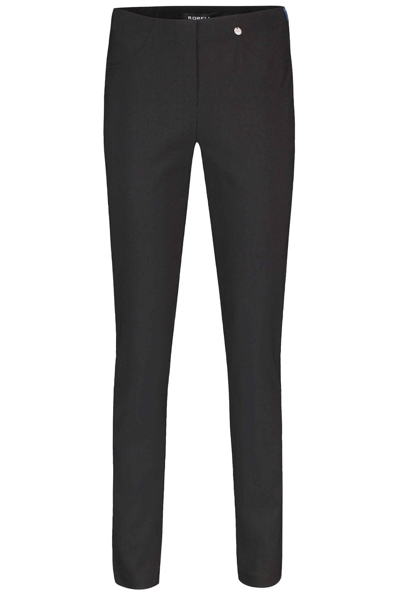 Robell 51559-5499-90 Bella Black Full Length Pull-On Trousers - Dotique