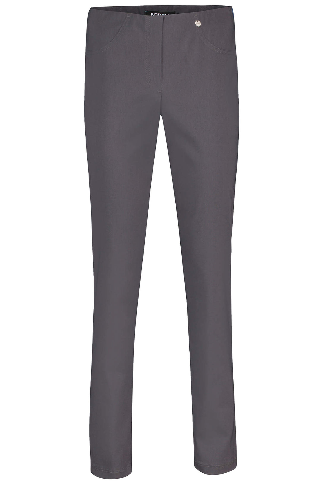 Robell 51559-5499-97 Bella Charcoal Grey Full Length Pull-On Trousers - Dotique