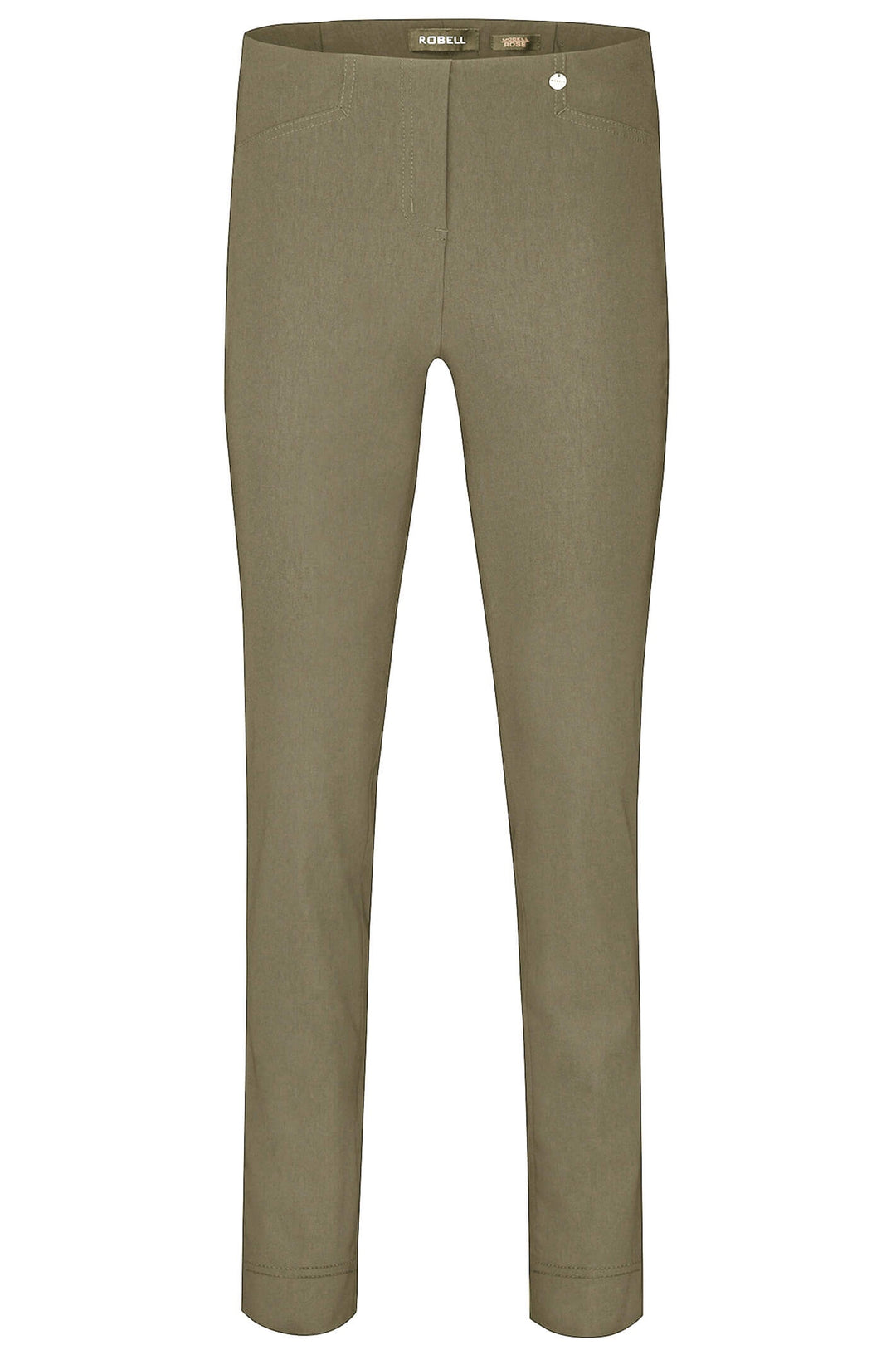 Robell 51673-5499-17 Rose Taupe Full Length Slim Fit Trousers - Dotique