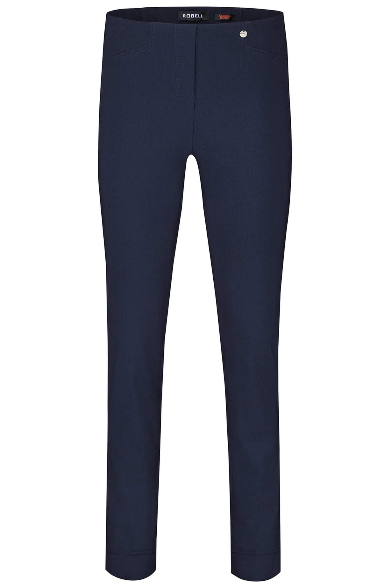 Robell 51673-5499-69 Rose Navy Full Length Slim Fit Trousers - Dotique
