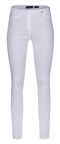 Robell 51673 Rose Regular Length, Slim Leg Trousers - White | Dotique - Dotique - Robell