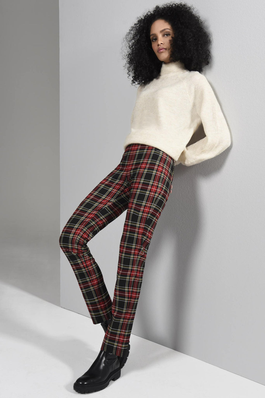 Robell Bella 51690 Tartan Print Trousers - Dotique