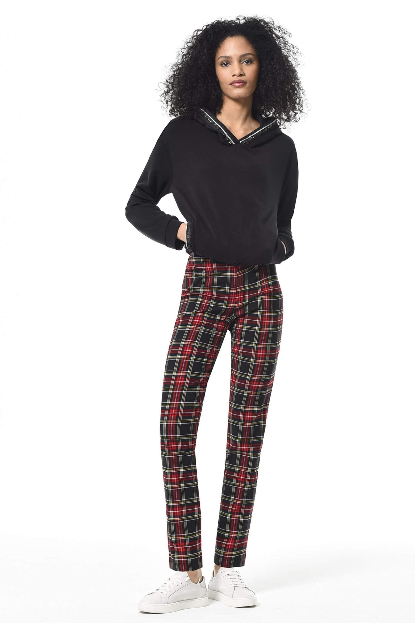 Robell Bella 51690 Tartan Print Trousers - Dotique