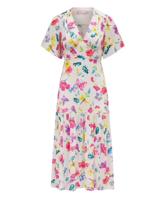 Sirens Imelda Cream Bug Midi Dress Dotique front