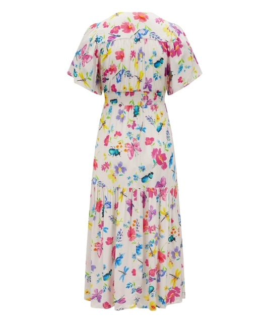 Sirens Imelda Cream Bug Midi Dress Dotique back
