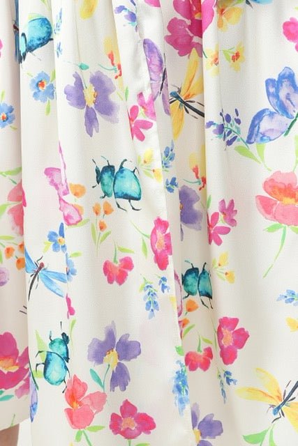 Sirens Imelda Cream Bug Midi Dress Dotique print