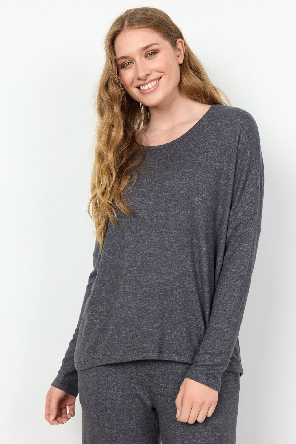 Soyaconcept SC-Biara 1 24788-20 Col 99780 Dark Grey Soft Round Neck Jumper - Dotique
