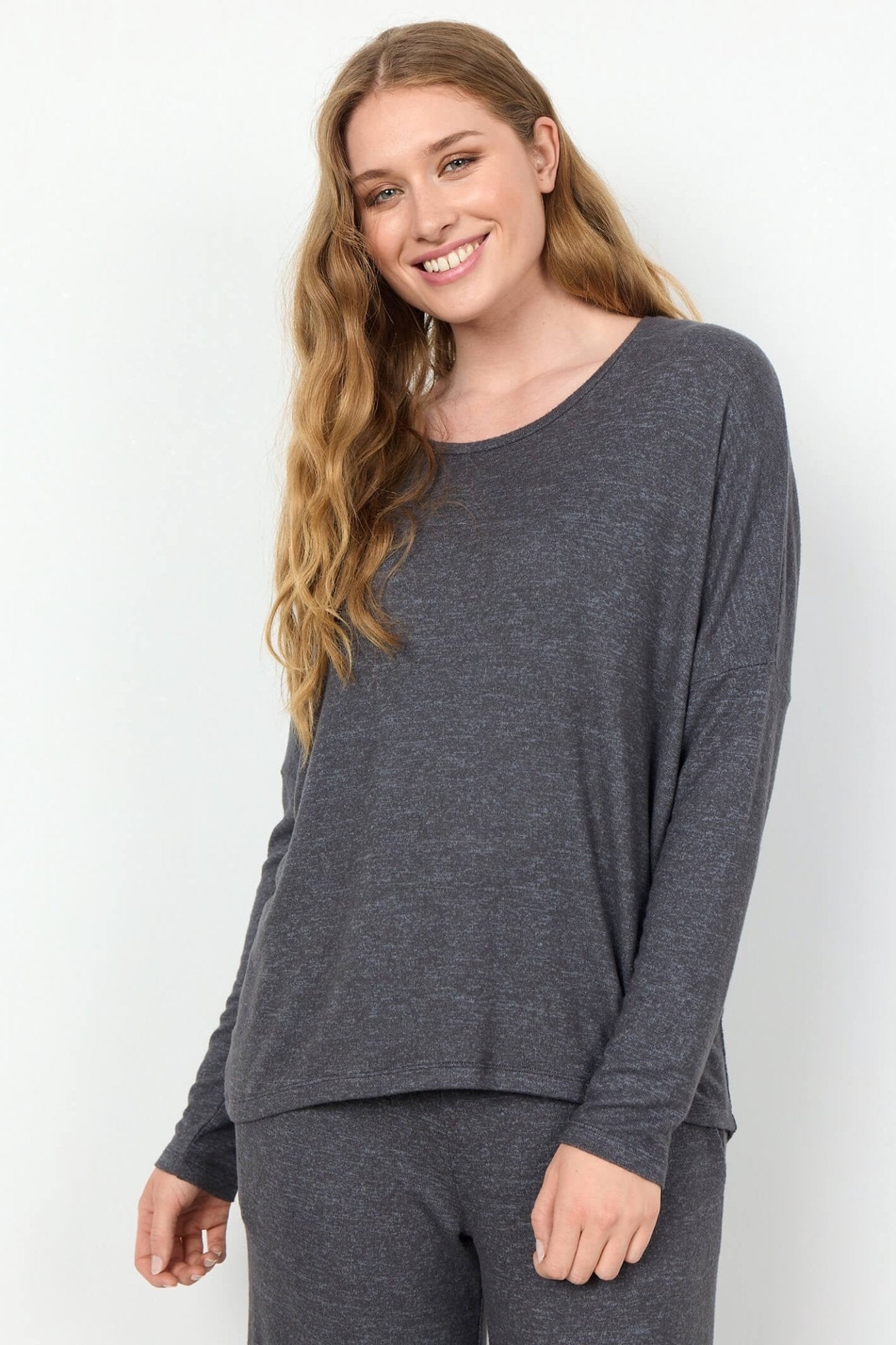 Soyaconcept SC-Biara 1 24788-20 Col 99780 Dark Grey Soft Round Neck Jumper - Dotique