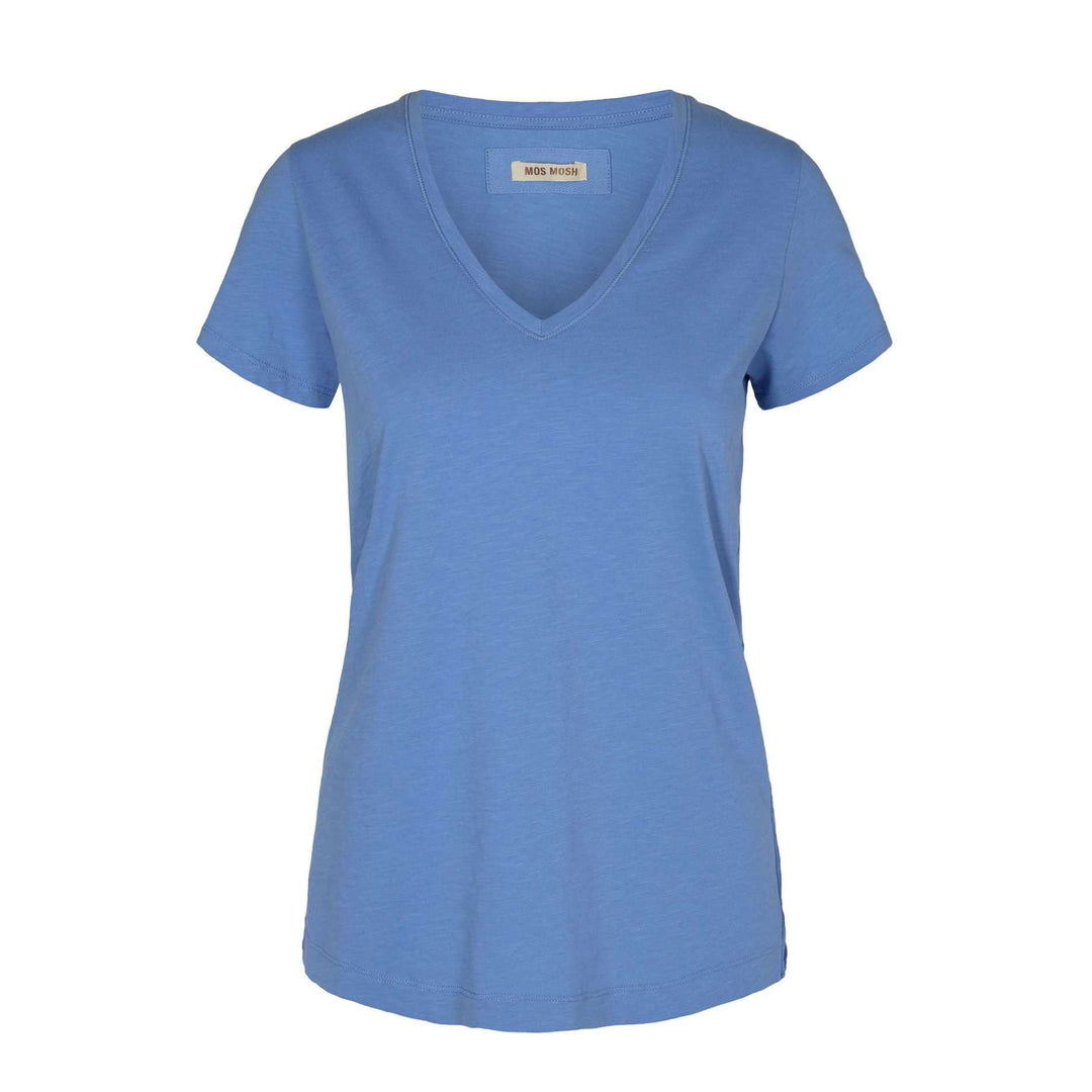 mos mosh blue cotton v neck t shirtProducts Mos Mosh Arden Allure Blue V neck Cotton T-Shirt front