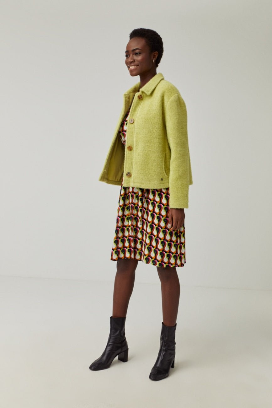 Surkana Acid Green Long Sleeve Textured Jacket - Dotique - Surkana