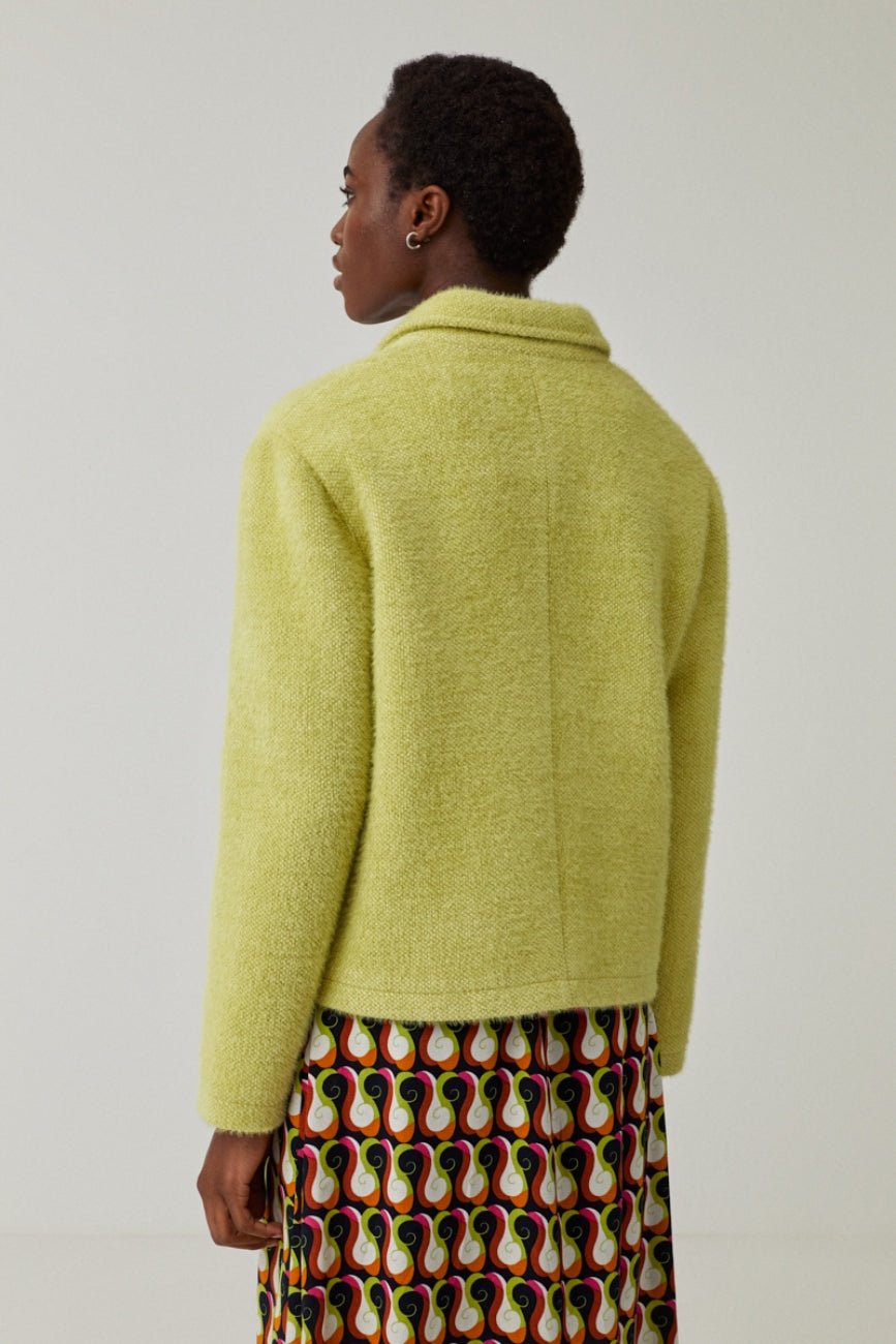 Surkana Acid Green Long Sleeve Textured Jacket - Dotique - Surkana