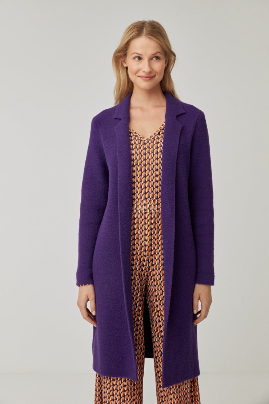 Surkana Purple 34 Length Long Jacket Lifestyle Front 1 | Dotique