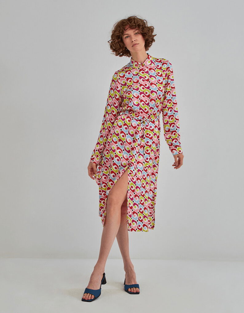 Surkana 522CAZO724 Shirt Dress Multi Front Lifestyle Dotique