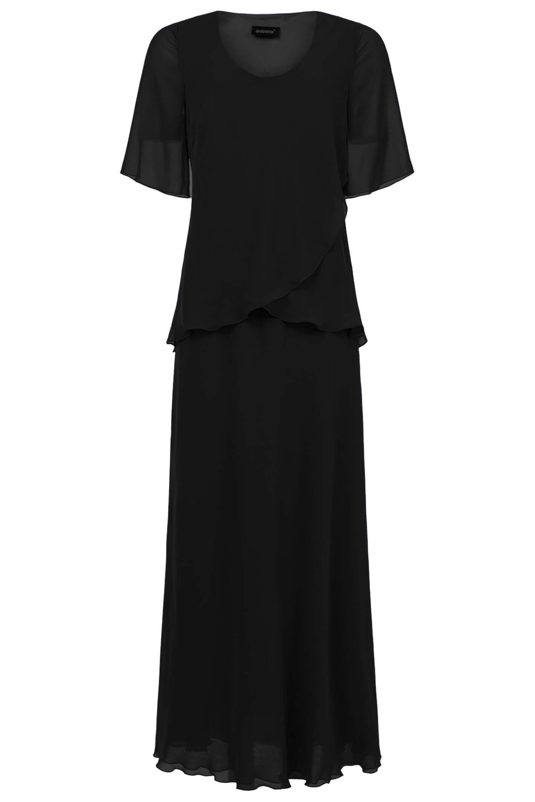 Tia 18749-4086 900 Black Floaty Chiffon Dress - Dotique