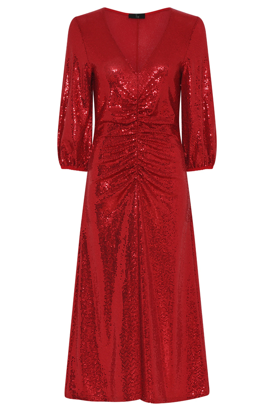 Tia 78519 Red Sequin Party Dress - Dotique Chesterfield