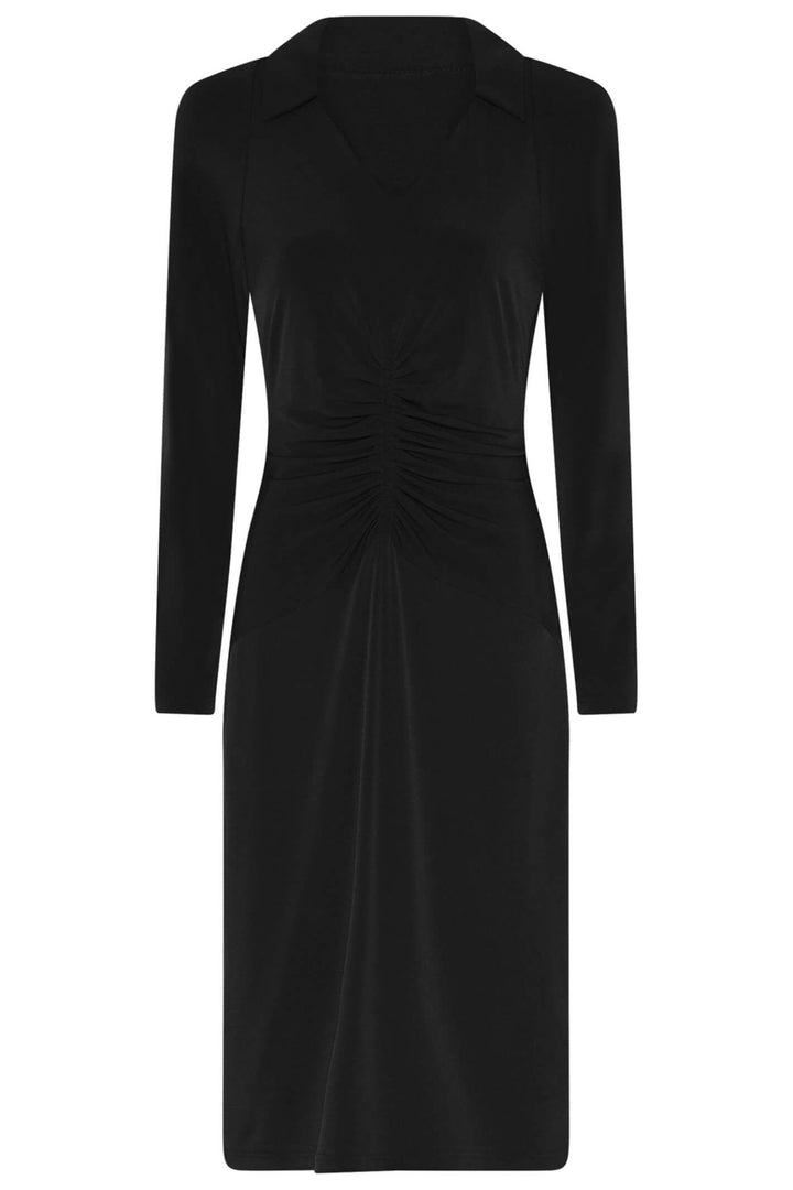 Tia 78672-7093 9000 Black V-Neck Long Sleeve Dress - Dotique