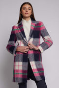 Vilagallo 30538 Pink Check Coat - Dotique