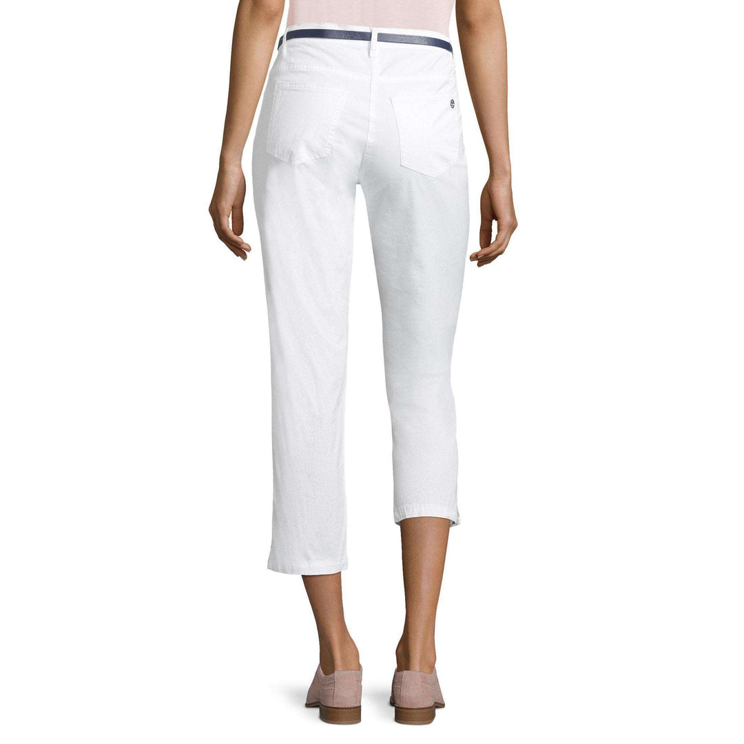 Betty Barclay White 7/8 Mid Rise Slim Fit Cropped Trousers